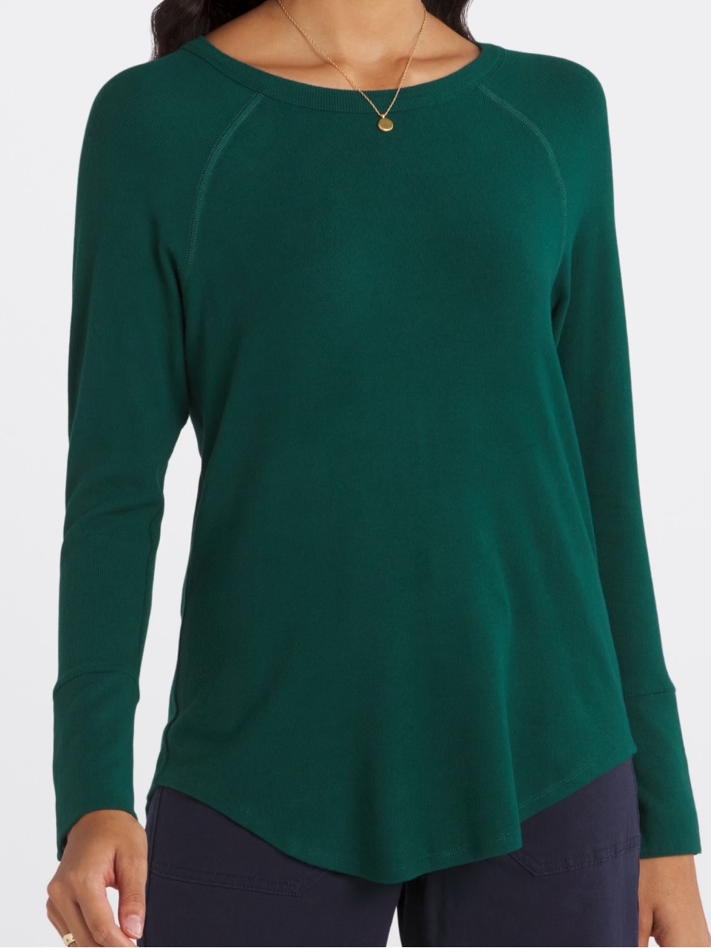 Dark Green Long Sleeve Knit Top